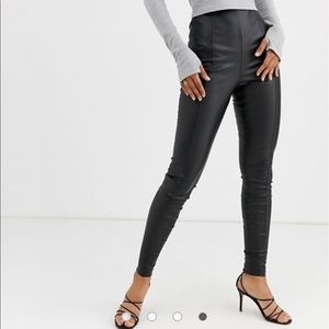 Asos Tall Black Pleather Pants